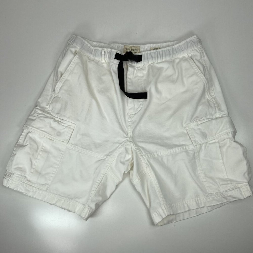 Denim & Supply Ralph Lauren Men White Cargo Short
